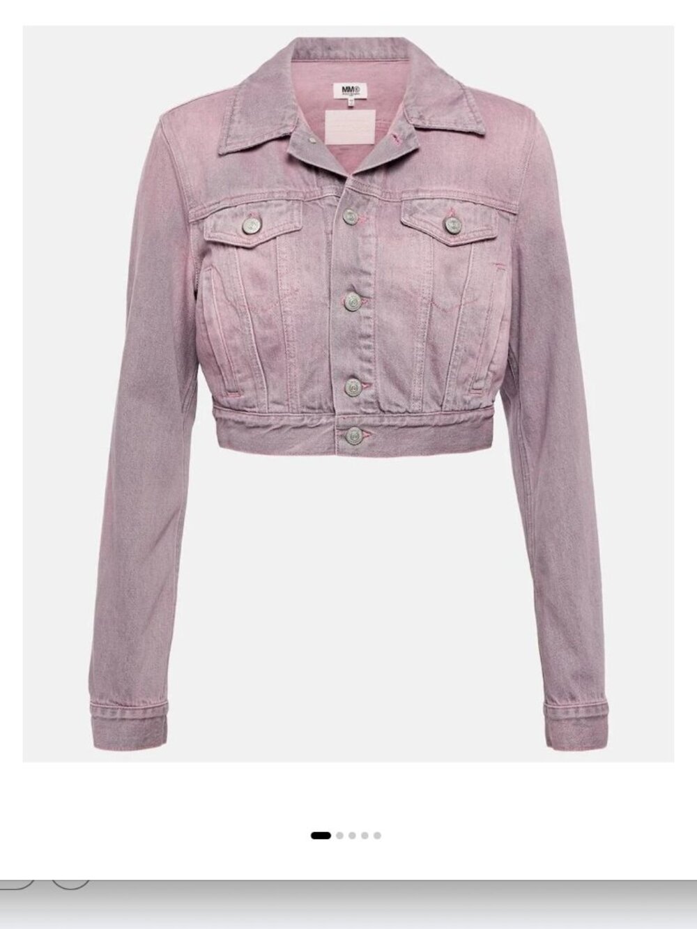 MM6 by Maison Margiela Women's Pink Cropped Denim Jacket